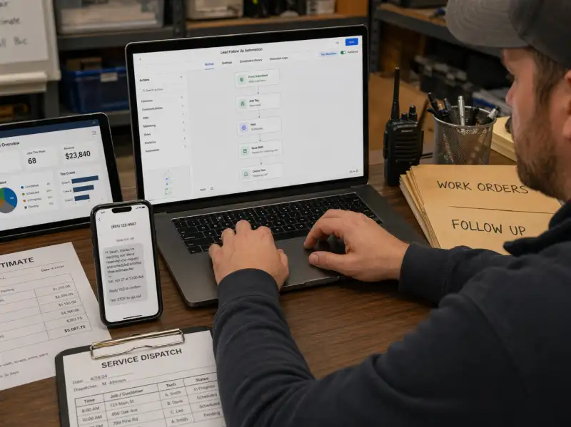 service business ai automation workflow management
