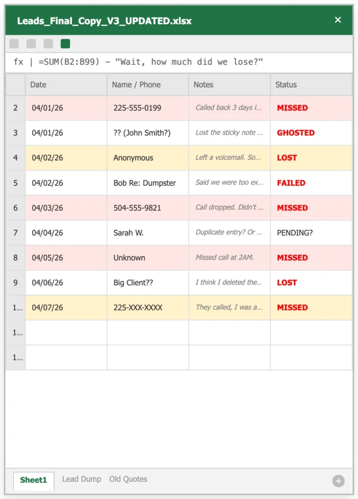 the before spreadsheet messy data.webp