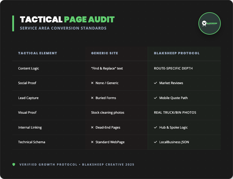 tactical page audit trashcan cleaning business