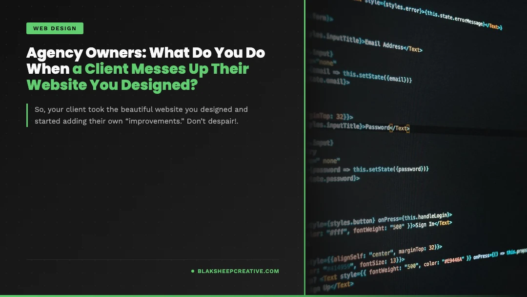 client messes up website feat1080