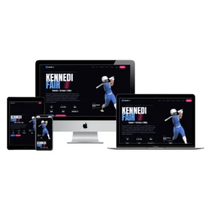 Kennedi Fair softball recruiting website shown across desktop, laptop, tablet, and phone, designed by BlakSheep Creative
