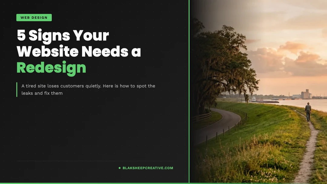 5 signs your Louisiana business website needs a redesign by BlakSheep Creative