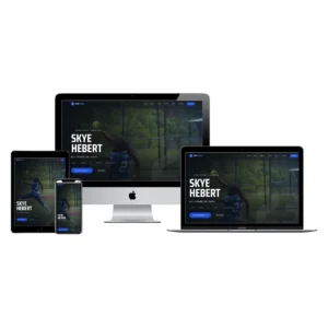 Skye Hebert softball recruiting website shown across desktop, laptop, tablet, and phone, designed by BlakSheep Creative