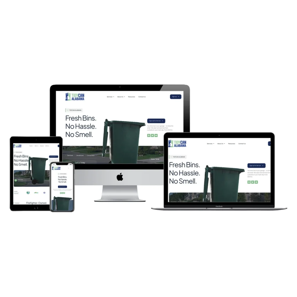 tidycan website mockup responsive devices