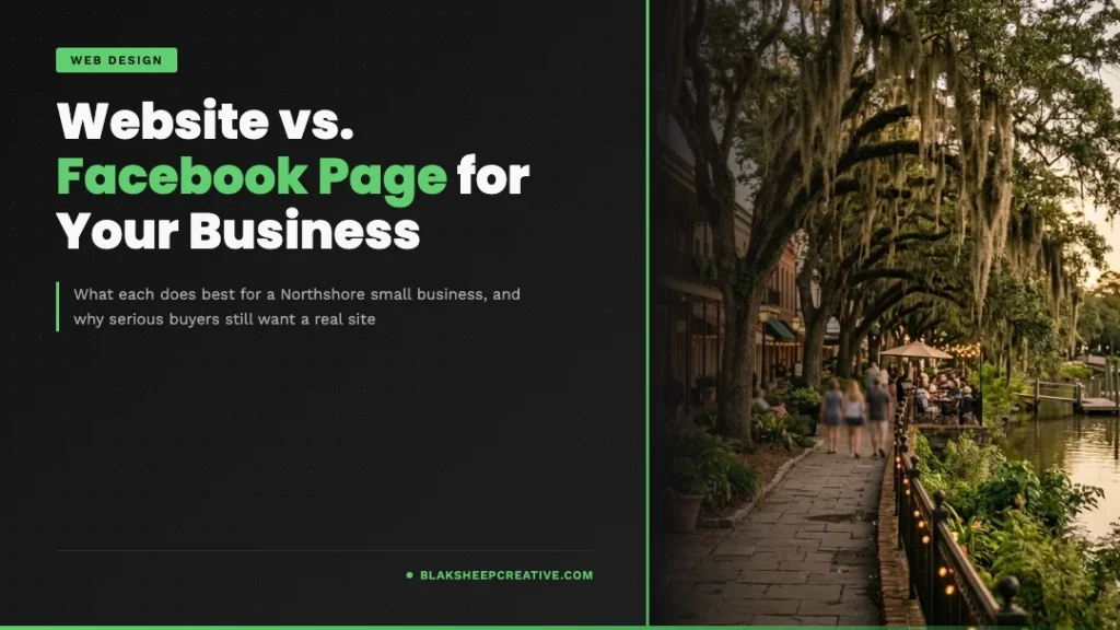 Website vs Facebook page for a Northshore small business by BlakSheep Creative
