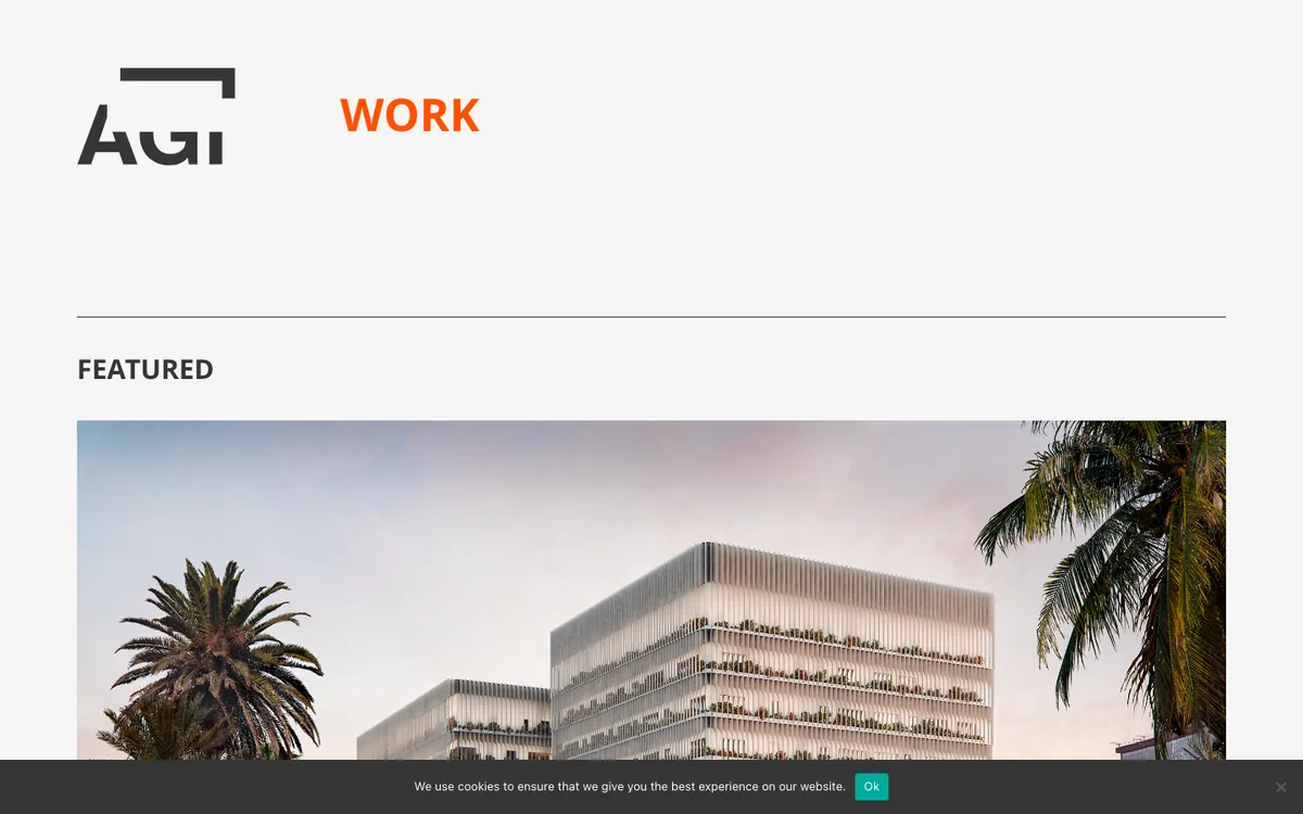 AGi Architects architecture firm website homepage, captured 2026