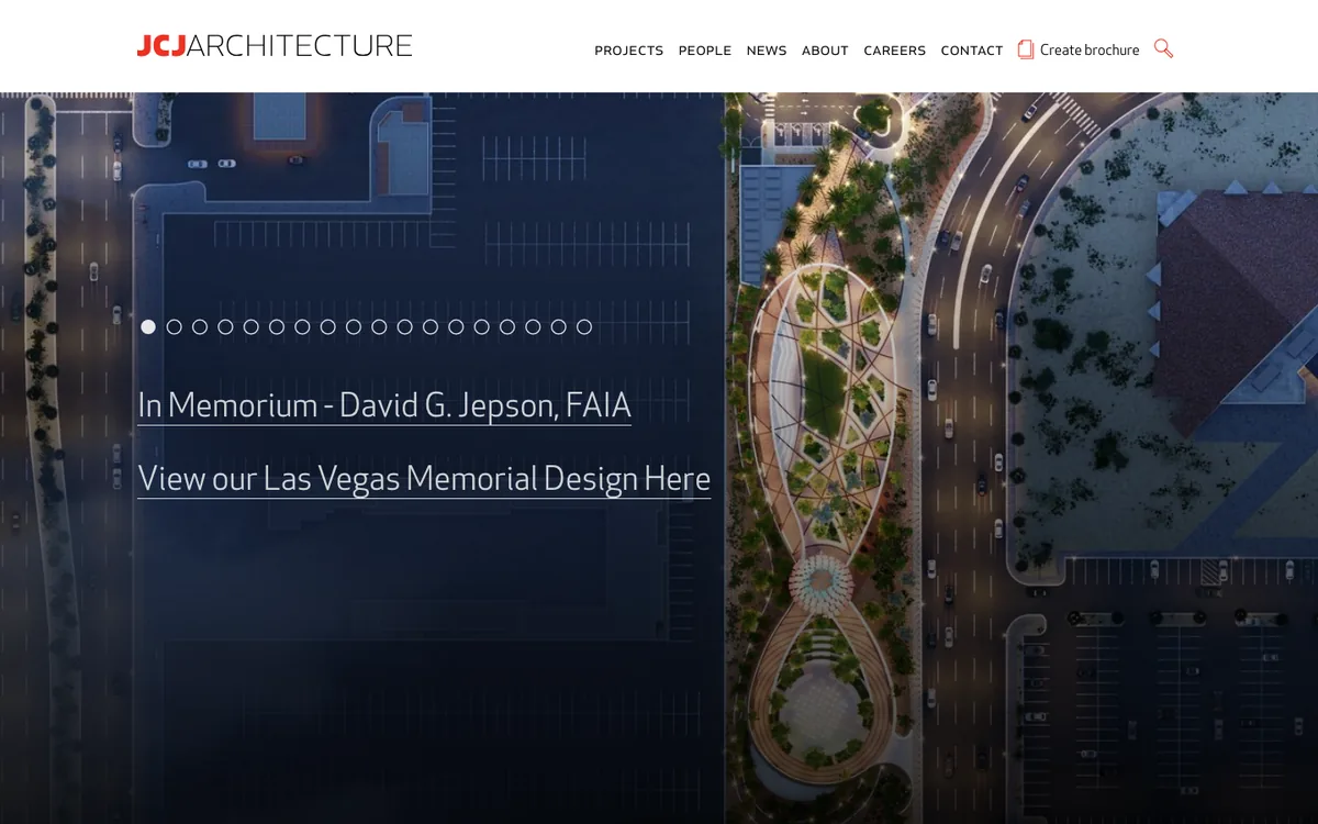 JCJ Architecture architecture firm website homepage, captured 2026