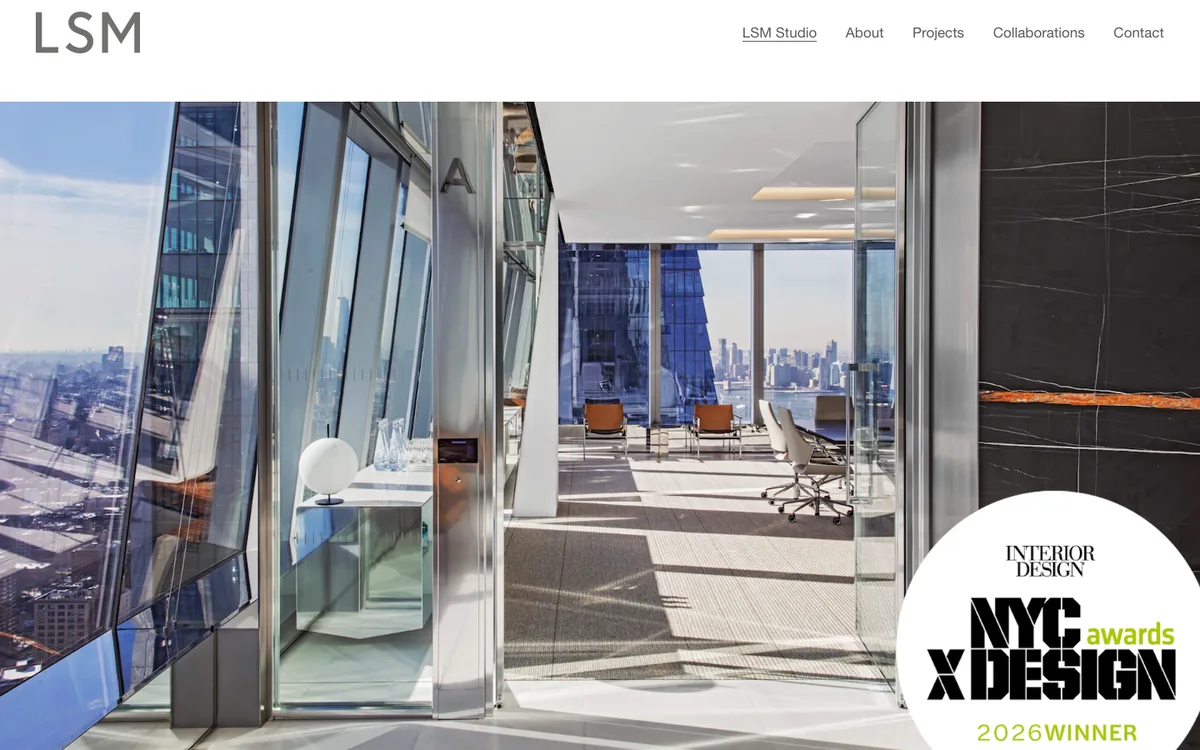 LSM architecture firm website homepage, captured 2026