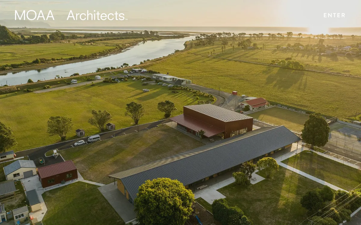 MOAA Architects architecture firm website homepage, captured 2026