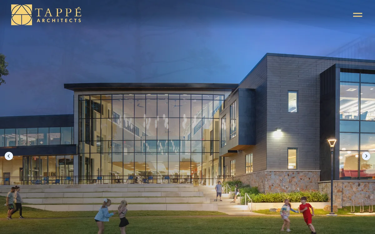 Tappe Architects architecture firm website homepage, captured 2026