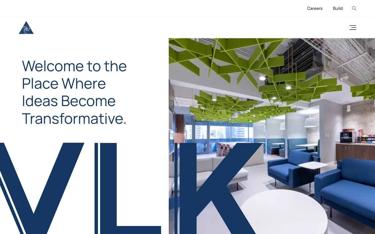 VLK Architects architecture firm website homepage, captured 2026