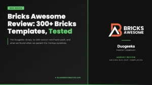 BlakSheep Creative article card for a review of Bricks Awesome, the Duogeeks Bricks Builder template library