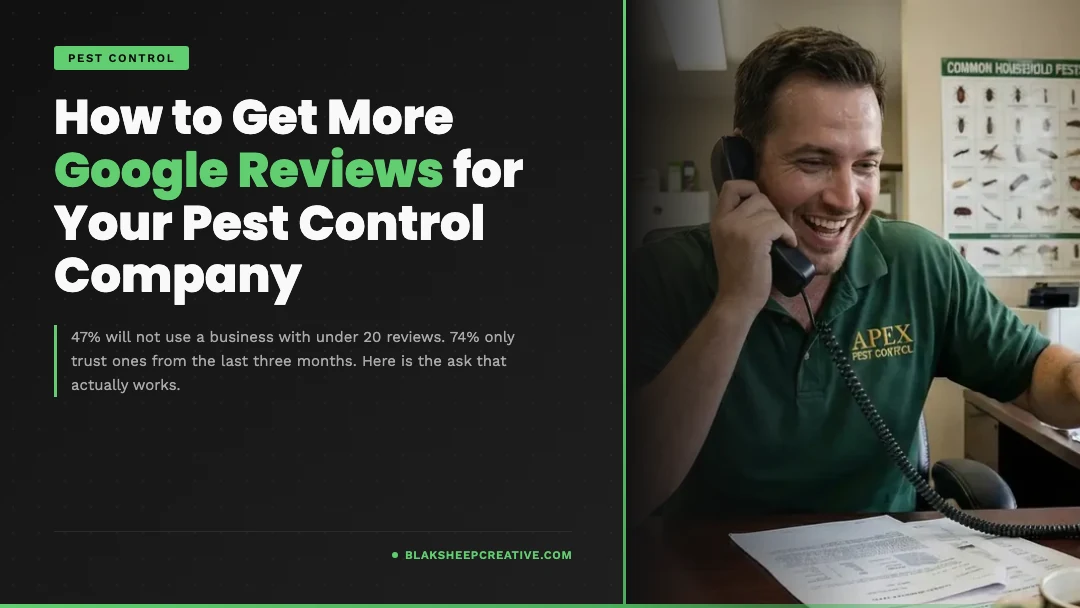 Pest control technician on the phone with a customer, illustrating the moment to ask for a Google review